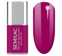 Semilac Esmalte de uñas UV 3 en 1 One Step Glossy S595 Bright Purple 7 ml