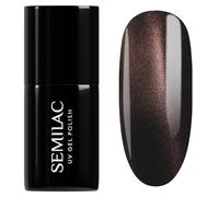 Semilac Esmalte de uñas UV 965 Chocolate Gloss 7 ml - Color marrón profundo con cálido efecto de ojo de gato magnético - Colección Inner Glow