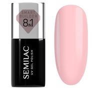 Semilac Esmalte de uñas UV Smart Builder 824 Soft Blush, 7 ml, melocotón claro, fórmula 8 en 1, autonivelante, aplicación rápida y sin esfuerzo