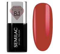 Semilac Esmalte de uñas UV Smart Builder 827 Classic Cherry 7 ml - Rojo cereza profundo, fórmula 8 en 1, autonivelante, aplicación rápida y sin esfuerzo