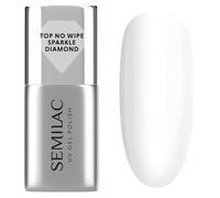 Semilac Esmalte de uñas UV Top No Wipe Sparkle Diamond 7 ml - Acabado brillante, sin capa de dispersión, para gel UV y uñas híbridas, efecto brillante