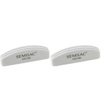 Semilac Lima de uñas Media Luna Mini 100/180 para manicura y pedicura alisa gel natural y uñas acrílicas (Paquete de 2)