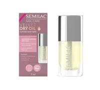 Semilac Velvet Dry Oil - Aceite seco nutritivo para cutículas y uñas con aceite de almendras y vitamina E, vegano, 7 ml
