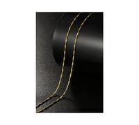 (Semilla de melón 1,0 mm 45 cm) Collar de oro genuino de 14 k para mujer Cadena de onda de agua Serpiente Hueso/estrellado/cruz