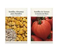 Semillas Altramuz y Tomate Buey DECOALIVE - 2 Sobres | Altramuz para Siembra y Tomate Corazón de Buey: Variedades para Cultivar en el Huerto