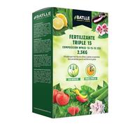 Semillas Batlle Fertilizante Triple 15 NPK 15-15-15 + Mg con Micronutrientes - Abono Granulado Completo 2,5 kg para Huerto, Jardín y Árboles