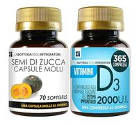 Semillas de Calabaza 70 Cápsulas Blandas y Vitamina D3 365 Comprimidos | Huesos, Dientes y Sistema Inmunitario | Una al día