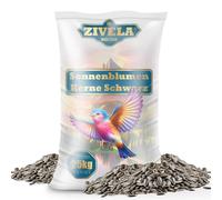 Semillas de Girasol Negras 25 kg, Zivela, para pájaros, nutrientes y sabrosas para Tus Amigos con Plumas, 25 kg de Semillas de Girasol Negras para Aves Silvestres