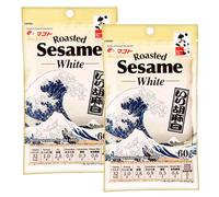 Semillas de sésamo blanco tostado japonés 60 g pack 2 bolsas con cierre zip topping crujiente para ensaladas bowls arroz noodles sopas panadería y salsas