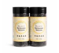 Semillas de sésamo negro, Alto contenido en calcio, hierro, magnesio y zinc, ideal para vegetarianos y veganos, Apto para sushi, ensaladas, sopas, tostadas y platos asiáticos, Pack 2 botes de 100 g