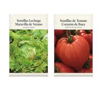 Semillas Lechuga Maravilla y Tomate Buey DECOALIVE - 2 Sobres | Lechuga Maravilla de Verano y Tomate Corazón de Buey: Variedades para Cultivar en el Huerto