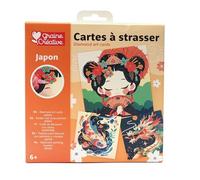 Semine Creative - Kit de 3 tarjetas de Strasser Japón 170 x 170 - Diamante Painting para niños y adultos - Ocio creativo relajación con pedrería, lápiz, pasta y accesorios - Ref 750249