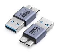Seminer Adaptador de Micro B a USB (2 Pack), Adaptador de Datos Micro B Macho a USB Macho Adaptador Corto Convertidor para Ordenadores, Portátiles, Discos Duros Externos
