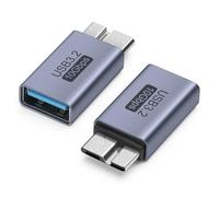 Seminer Adaptador Micro B Macho a USB Hembra (2 Pack), Adaptador de Datos Micro B a USB3.0 Hembra Adaptador Conversor Corto para Ordenadores, Portátiles, Discos Duros Externos