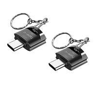 Seminer Adaptador USB C a USB con Llavero (2 Piezas), Adaptador USB-C Macho a USB Hembra, Adaptador Tipo C a USB OTG Compatible con MacBook,Samsung Galaxy,Google Pixel, Plus, Negro
