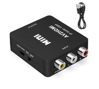 Seminer RCA a HDMI Adaptador, 1080P RCA Compuesto CVBS AV a HDMI Video Audio Converter Soporte PAL/NTSC para PC Portátil Mini Xbox PS2 PS3 TV STB VHS VCR Cámara DVD con Cable de alimentación USB