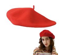 SEMINISMAR Boina Mujer Francesa Clásicos,Boinas de Lana para Mujer,BoinaDe Lana Gorro Francés,Elegantes Gorros Franceses para Mujeres,BoinaRetro HombreBoinas Vascas Beret HatBoina Disfraz Mimo,Rojo