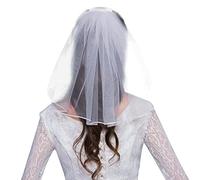 SEMINISMAR Velo de Novia con Borde,Velo para Novias,Velo Corto para Mujer,Velo de Boda,Velo de Novia de Boda,Velo de Novia Boda Nupcial,Para bodas,propuestas de matrimonio,Blanco,40cm,1 pieza