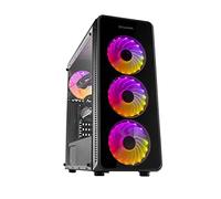 Semitorre ATX RGB con ventilación optimizada, Espacio para múltiples Discos y diseño Moderno; Ideal para Montaje y enfriamiento eficiente.