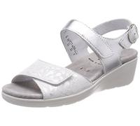 Semler Ramona, Sandalia con Pulsera Mujer, Blanco Blanco Plata, 44 EU