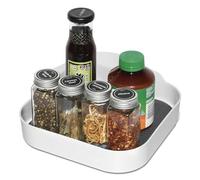 Semlos Organizador de armario de plato giratorio Lazy Susan de 9 pulgadas para armario de esquina - estante de especias cuadrado giratorio para almacenamiento y organización de cocina, organizador de