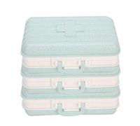 Semme 3 Piezas Organizador de Pastillas de 6 Rejillas Estuche de Medicina con Forma de Maleta Portátil Soporte de Almacenamiento de Medicina de Viaje Compacto Durable Multifuncional para (azul claro)