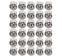 Semme 30 Uds. Cerraduras de Cordón de Metal Rojo Rosa, Tapón de Resorte de Doble Orificio, Palancas para Cordones, Cordones, Mochilas, Sombreros, Tiendas de Campaña, Deslizadores de Cierre de (SILVER)