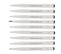 Semme 9 Uds. Bolígrafos Lineales con Escritura, Varios Tamaños de Punta para Dibujo Lineal, Arte Colorido y Calidad Artesanal