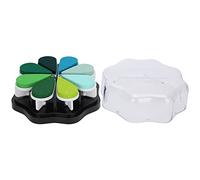 Semme Almohadilla de Tinta de Pétalos, Almohadilla de Impresión de Sellos Manual a Base de 8 Colores para Herramienta de Artesanía Común de Fácil de Usar (Tinta de impresión + esponja + plástico 2)