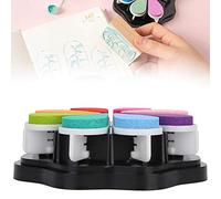 Semme Almohadilla de Tinta de Pétalos, Almohadilla de Impresión de Sellos Manual a Base de 8 Colores para Herramienta de Artesanía Común de Fácil de Usar (Tinta de impresión + esponja + plástico)