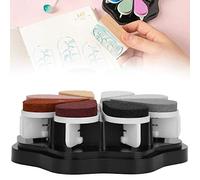 Semme Almohadilla de Tinta de Pétalos, Almohadilla de Impresión de Sellos Manual a Base de 8 Colores para Herramienta de Artesanía Común de Fácil de Usar (Tinta de impresión + esponja + plástico 4)