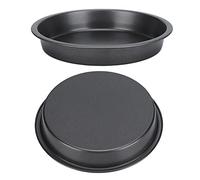 Semme Bandeja para Pizza Sartenes para Pizza Bandeja para Profunda Antiadherente de 6 Pulgadas Paquete de 2 Bandejas para Hornear de Acero Al Carbono Engrosadas para Cocina y Panadería (9 pulgadas)