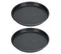 Semme Bandeja para Pizza Sartenes para Pizza Bandeja para Profunda Antiadherente de 6 Pulgadas Paquete de 2 Bandejas para Hornear de Acero Al Carbono Engrosadas para Cocina y Panadería (10 pulgadas)