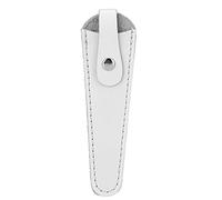 Semme Bolsa de Tijeras Portátil de Cuero PU, Soporte de Almacenamiento para Herramientas de Peluquería con Diseño Lavable Reutilizable, Suave y Duradero (WHITE)