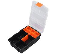 Semme Caja de Almacenamiento de Piezas de PVC Rejilla de Doble Capa con Cubierta Transparente para Clasificación de Hardware y Componentes Ideal para Mantenimiento de Bricolaje Uso Doméstico