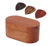 Semme Caja de Púas de Guitarra de Madera, Soporte de Almacenamiento de Púa de Madera, Estuche para Guitarra, bajo, Mandolina, Banjo, Ukelele y Accesorios