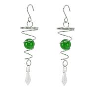 Semme Campanas de Viento de Acero Inoxidable con en Espiral para Decoración Al Aire Libre, 2 Piezas, Diseño de en Espiral de Ensueño, Amantes del Jardín, 18x4cm (Green)