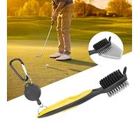 Semme Cepillo Limpiador Multifuncional Diseño Ergonómico de Nailon y Acero Ideal para Palos y Zapatos Portátil con Cordón Telescópico Múltiples Opciones de Color (Yellow)