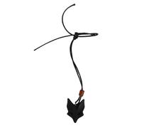 Semme Collar con Colgante de Zorro, Collar de Zorro a la Moda, Joyería de Elegante, de de Madera, Cordón de Cuero PU Ajustable con Nudo Corredizo para Hombres y