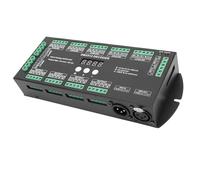 Semme Decodificador Digital Múltiple X 512 Controlador LED RGBW de 36 Canales con Pantalla Digital 256 Atenuación DC9V 24V Amplio Voltaje 864W/1728W Alta Carga XLR 3 Conectores para Tiras de Luces