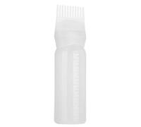 Dispensador de color para el cabello, botella de tinte con escala graduada, peine de teñido para colorear, herramienta de peinado para botella de raíz de salón, 80 ml White