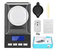 Semme Escala Digital De JoyeríA En Miligramo, Pantalla Digital Led Mini PortáTil De Alta PrecisióN 0.001G Escala De JoyeríA De Bolsillo con Pesas De CalibracióN Pinzas Y Bandejas De Pesaje (100g)
