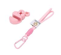 Semme Este Llavero con Soporte para Lápiz Labial de Silicona Rosa Ofrece una Organización Portátil para el Brillo de Labios y el Delineador de Ojos, y Se Fija Fácilmente a Carteras o