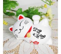 Semme Figura de Gato de la Suerte Adorable con Energía Solar, Gato de la Suerte Chino Extra Grande Que Agita el Brazo, de la Fortuna Que Saluda y Hace Señas para Decoración del Hogar y el Coche,