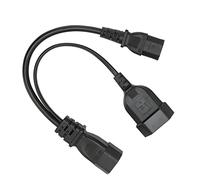 Semme IEC320 C14 a C13 Y EU4.0 Cable de Alimentación en Y Hembra 10A Cable de Enchufe de Alimentación Divisor en Profesional Calor Retardante de Llama de 12,6 Pulgadas para Computadora Portátil