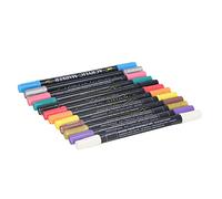 Semme Juego de Bolígrafos de Pintura Acrílica de Doble Punta de 12 Colores y Marcadores de Secado Rápido para Artes, Manualidades y Uso en la Oficina