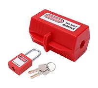 Semme Kit de Bloqueo de Enchufe con Candado de 38 Mm para Uso Industrial y Doméstico - Dispositivo de Bloqueo para Electricidad y (Caja de seguridad grande + candado de 38 mm)