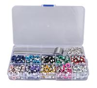 Semme Kit de Herramientas con Ojales de 10 Colores, Juego de Ojales de Plástico y Metal Resistente para Modificación de Ropa, Fácil Instalación para Bolsos, Zapatos y Manualidades (hierro, plástico 2)