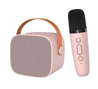 Semme Máquina de Karaoke con Sonido Envolvente de Alta Fidelidad, Altavoz Portátil y Micrófono para Fiestas de Canto en Casa o Al Aire Libre (Pink)