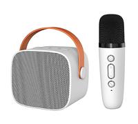 Semme Máquina de Karaoke con Sonido Envolvente de Alta Fidelidad, Altavoz Portátil y Micrófono para Fiestas de Canto en Casa o Al Aire Libre (White)